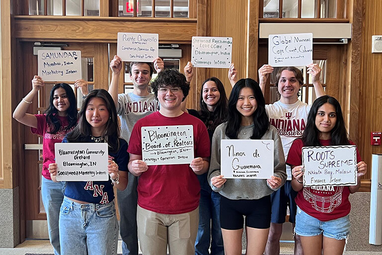 2024 scholarship recipients are pictured at the Kelley School of Business